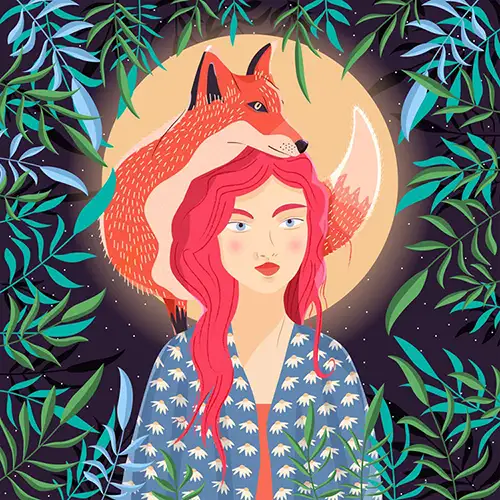 Girl and Fox by Jelena Obradovic