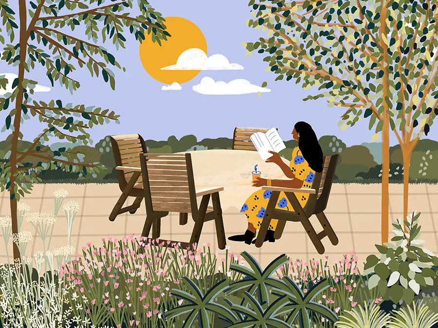 Illustration capturing the joy of reading